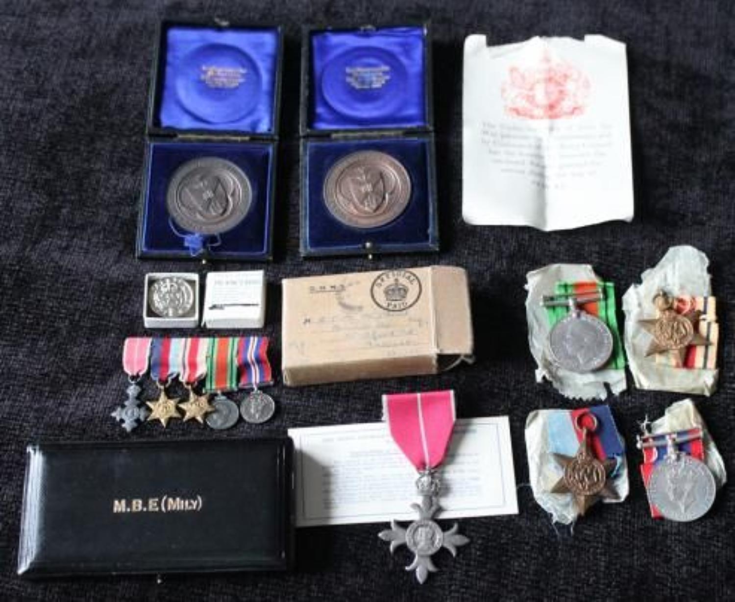 British Officers Military MBE Medal Group