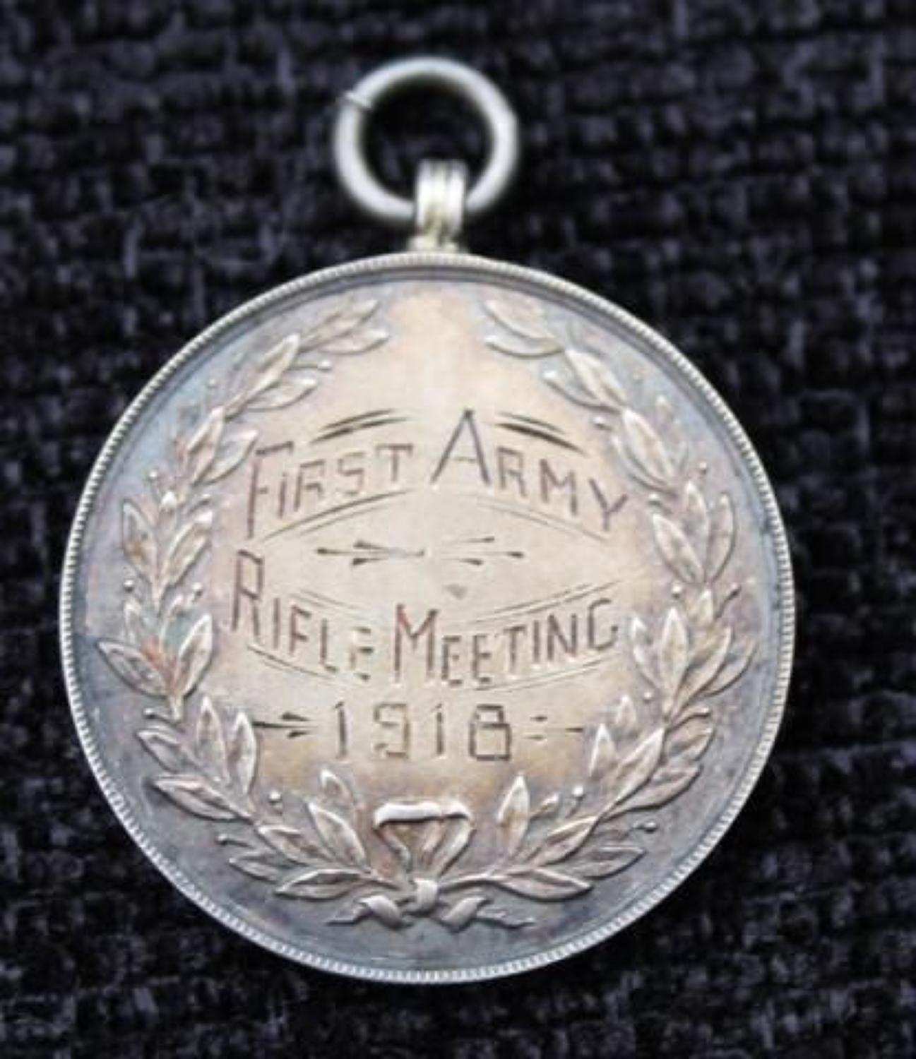 First Army Rifle Meeting 1918 Silver Medal