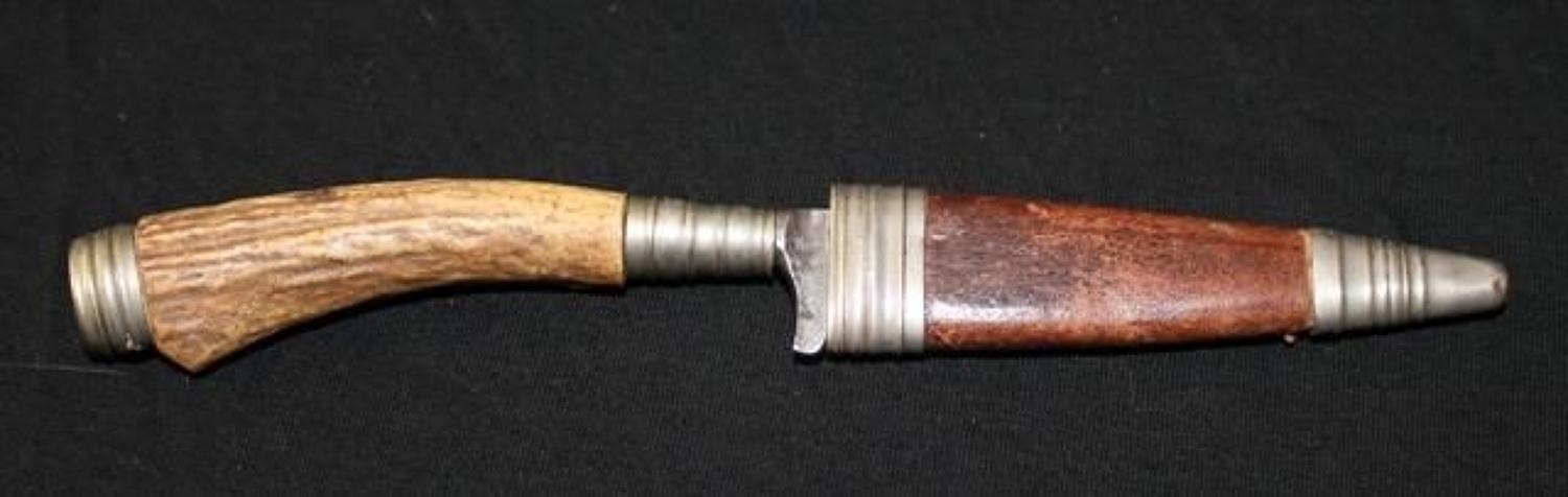 Imperial German Stag Handled Boot Knife