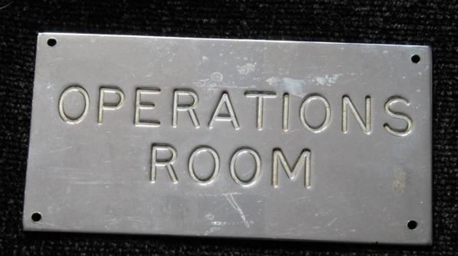 Operations Room Door Plaque