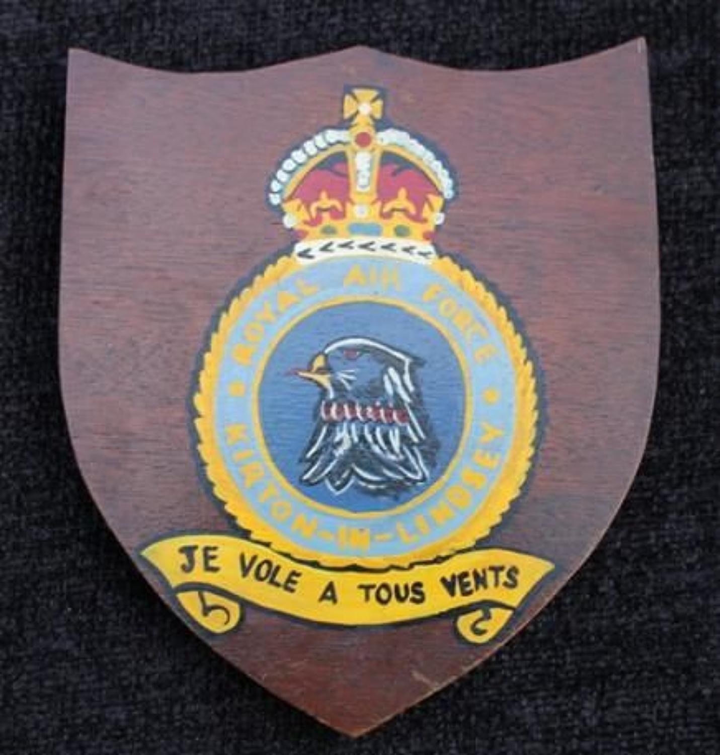 RAF Kirton-in-Lindsey Painted Shield