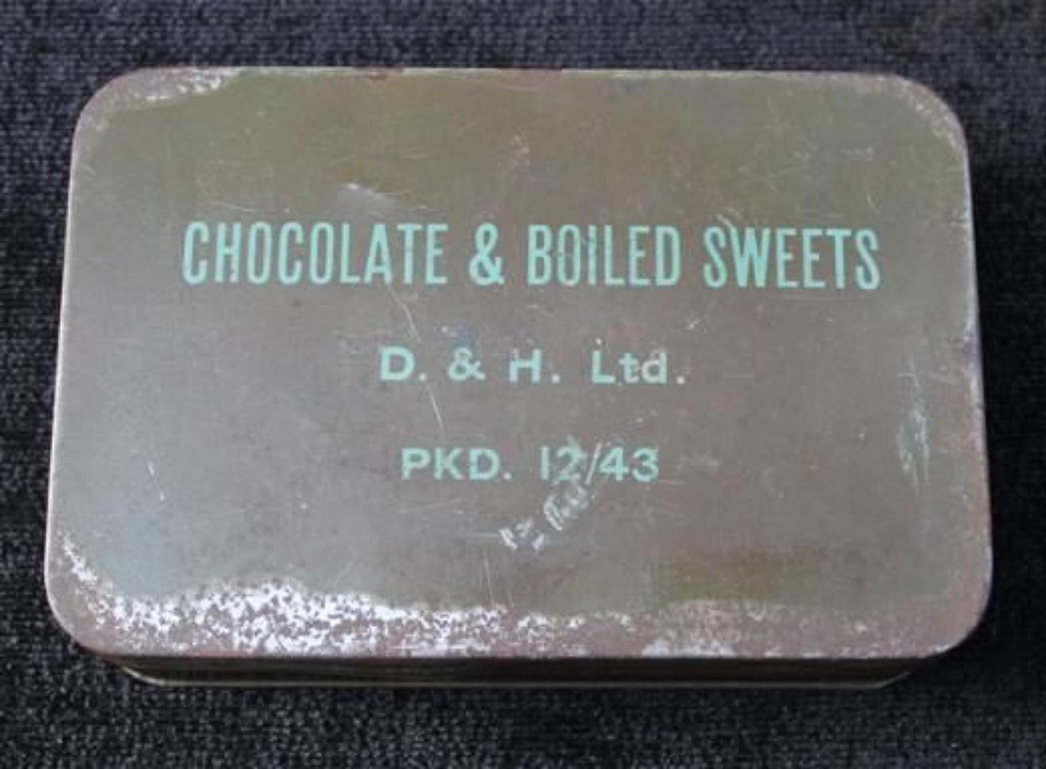 Chocolate And Boiled Sweets Ration Tin