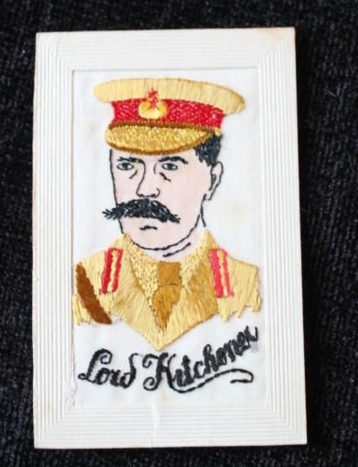 Lord Kitchener Silk Embroidered Postcard