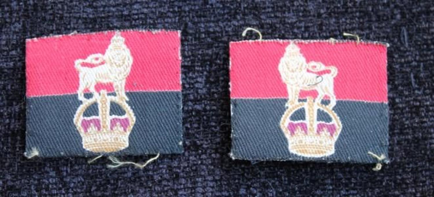 Pair War Office Controlled Units Cloth Formation Patches