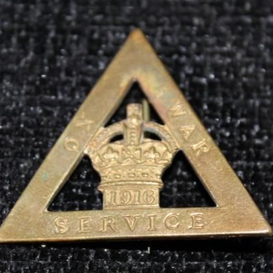 1916 Dated On War Service Badge