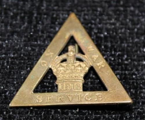 1916 Dated On War Service Badge