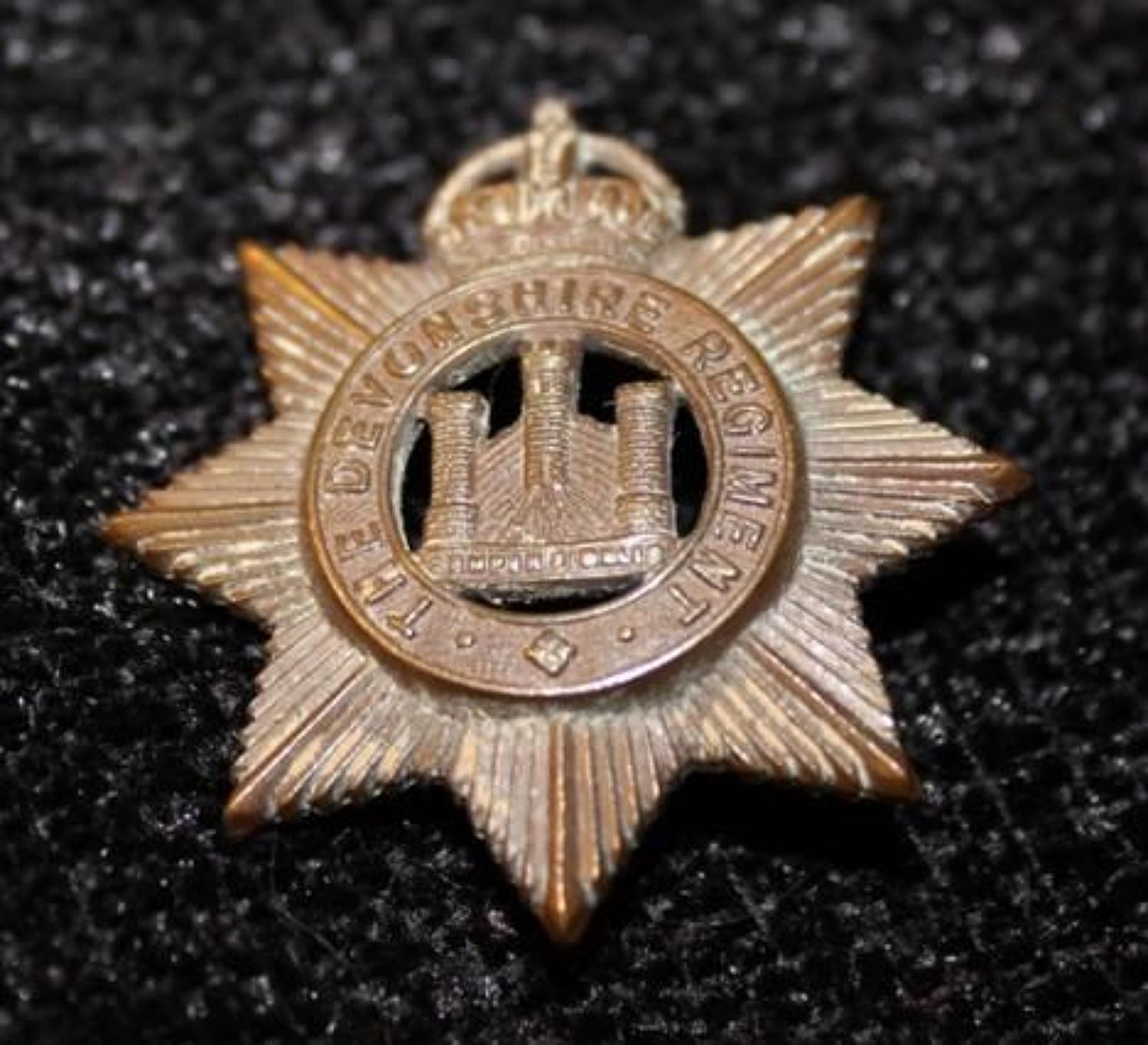 Bronze OSD Devonshire Regiment Badge