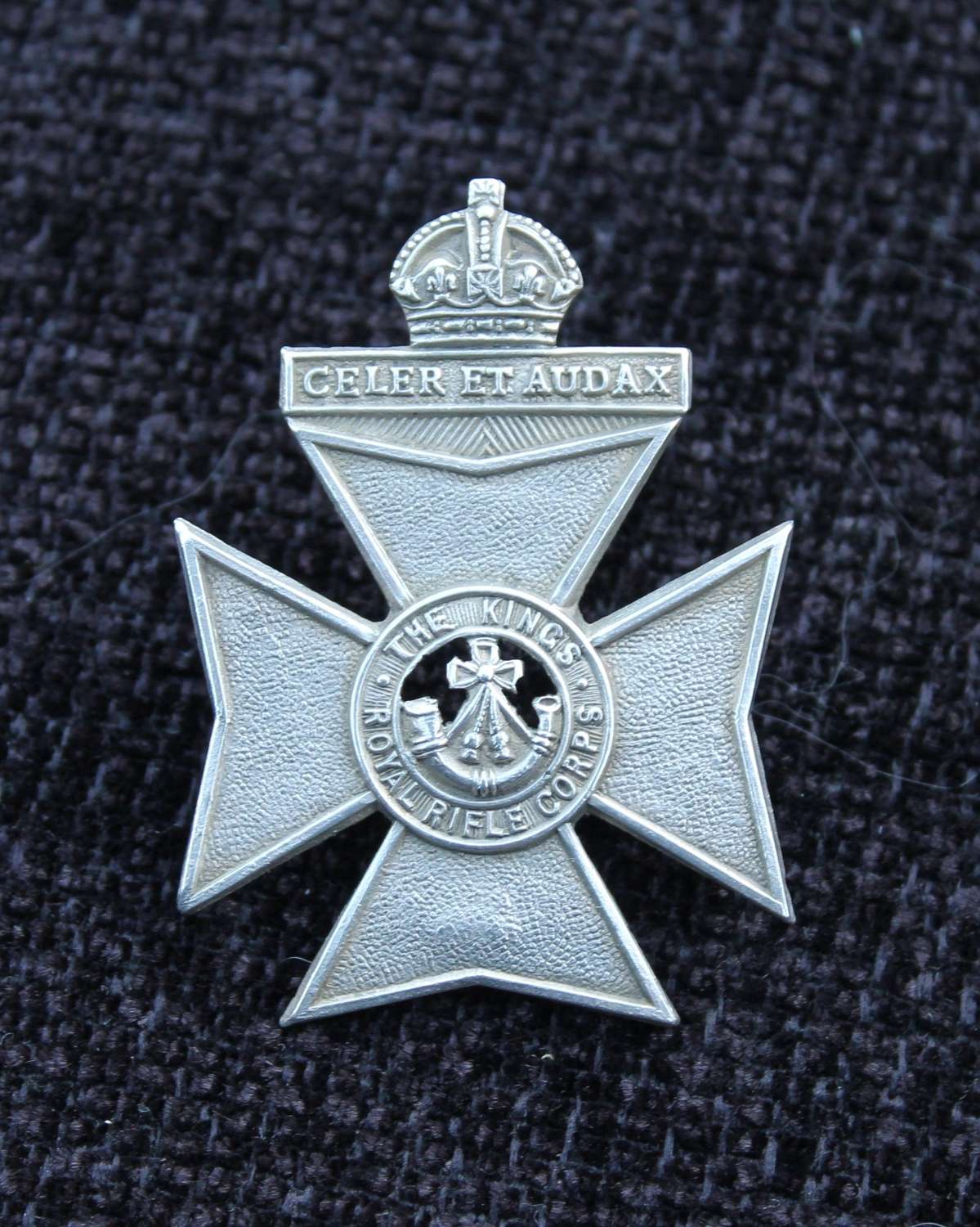 Kings Royal Rifle Corps Silver Cap Badge