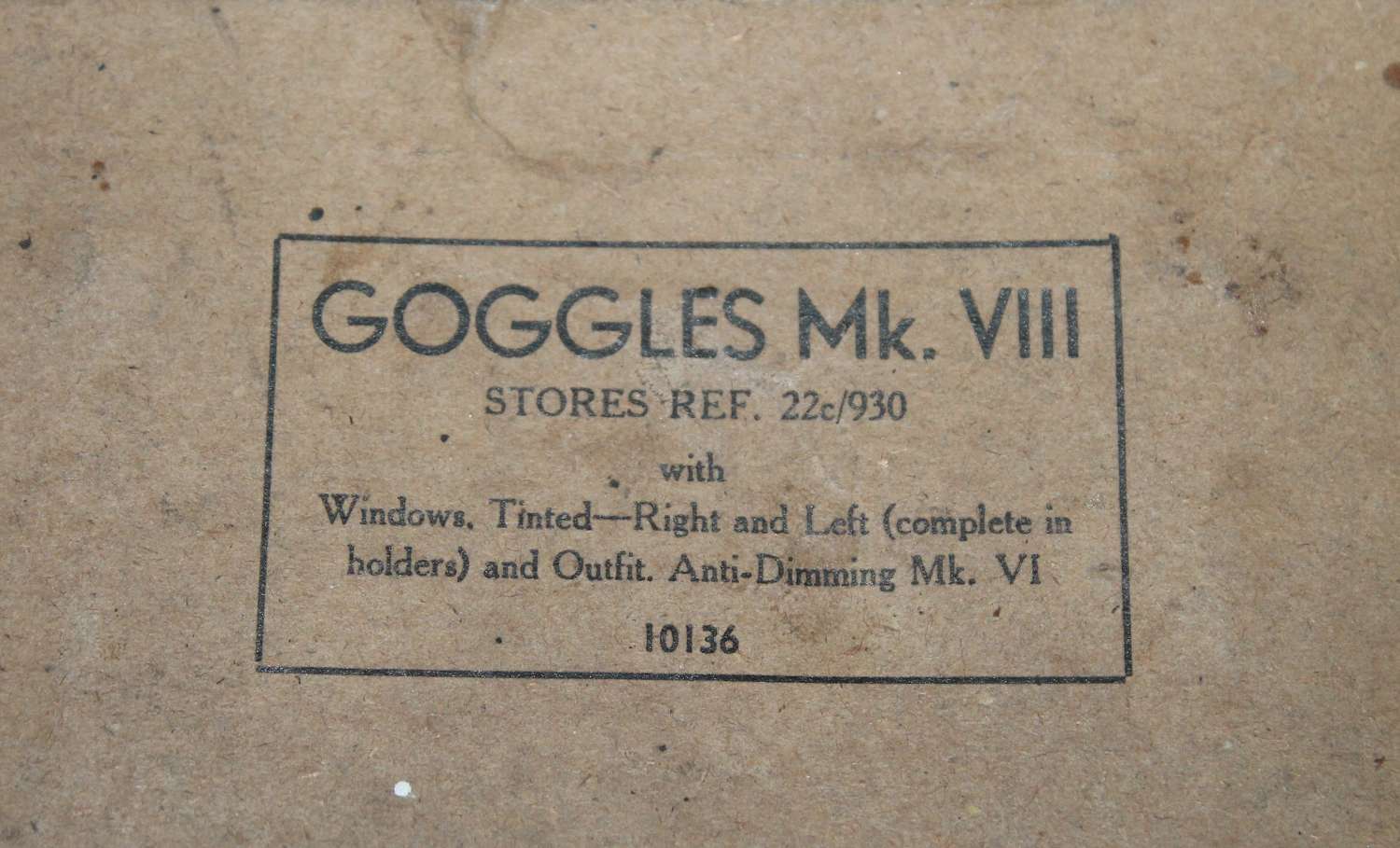 WW2 RAF MKVIII Flying Goggles in Original Box