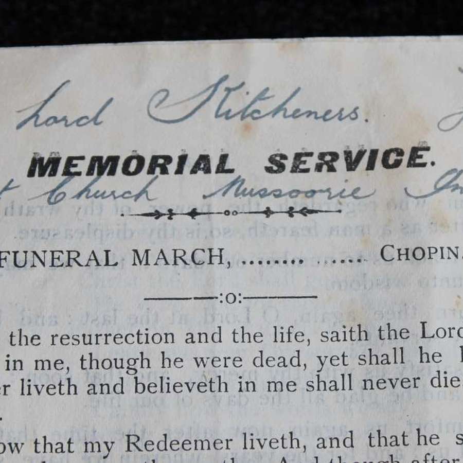 Lord Kitchener's Memorial Service Programme
