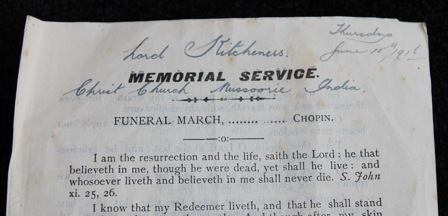 Lord Kitchener's Memorial Service Programme