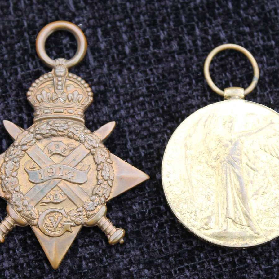 1914 Star And Victoru Medal Pair. Underage Casualty