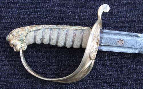 1827 Pattern Royal Naval Officers Sword Claymore Blade