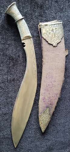 A Fine Silver Kothimora Kukri