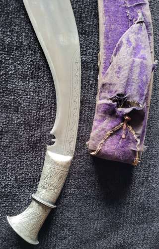 A Fine Silver Kothimora Kukri
