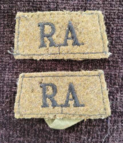 Royal Artillery Embroidered Shoulder Titles