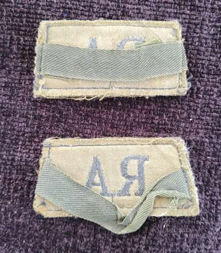 Royal Artillery Embroidered Shoulder Titles