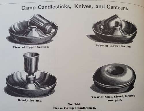 A Pair of Brass Campaign Candlesticks