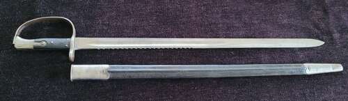 1879 Martini Henry Artillery Sawback Bayonet