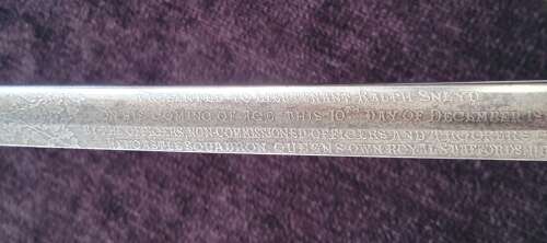 Staffordshire Yeomanry Presentation Sword