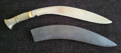 Extremely Fine 19thC Gold Mounted Kukri