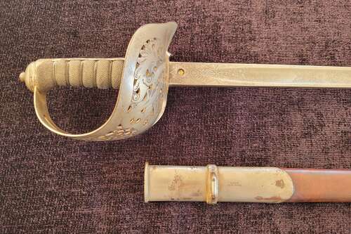 Scarce 1897 Pattern VRI Infantry Officers Sword By Mole