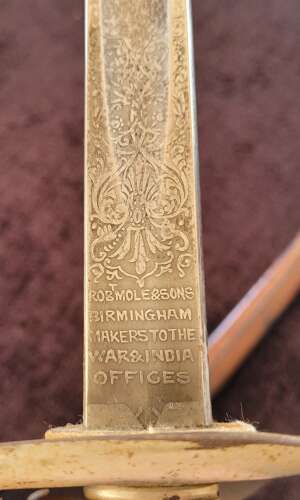 Scarce 1897 Pattern VRI Infantry Officers Sword By Mole