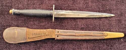 3rd Pattern Fairbairn Sykes Fighting Knife Attributed Black Watch
