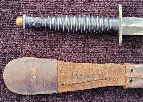 3rd Pattern Fairbairn Sykes Fighting Knife Attributed Black Watch