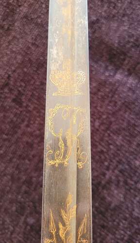 1796 Infantry Officers Sword Blue And Gilt Blade