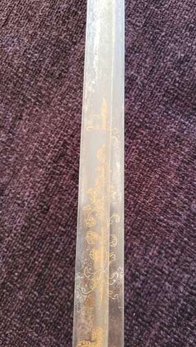 1796 Infantry Officers Sword Blue And Gilt Blade
