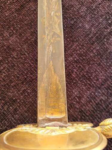 1796 Infantry Officers Sword Blue And Gilt Blade