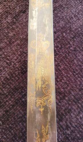 1796 Infantry Officers Sword Blue And Gilt Blade