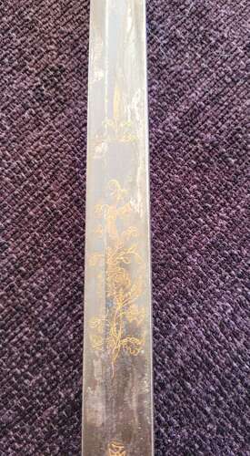 1796 Infantry Officers Sword Blue And Gilt Blade