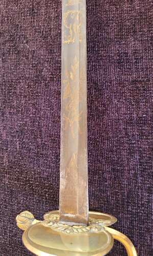 1796 Infantry Officers Sword Blue And Gilt Blade