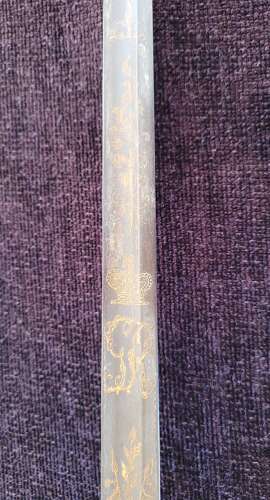 1796 Infantry Officers Sword Blue And Gilt Blade