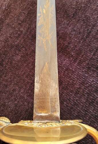 1796 Infantry Officers Sword Blue And Gilt Blade