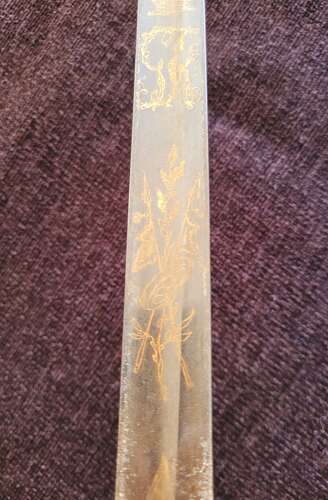 1796 Infantry Officers Sword Blue And Gilt Blade