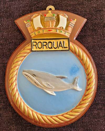 Metal HMS Rorqual Submarine Plaque