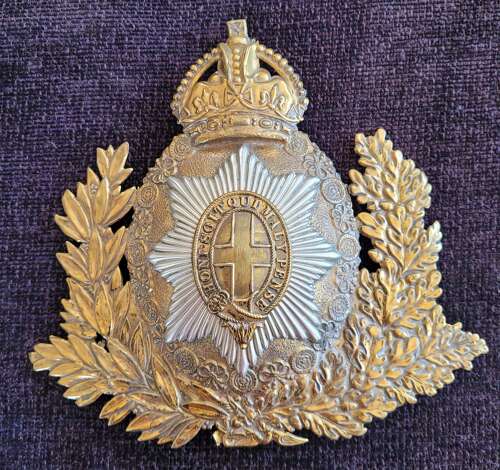 Post 1901 KC Life Guards Helmet Plate