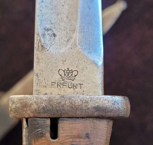 Imperial German WW1 S84/98 1915 Bayonet By Erfurt
